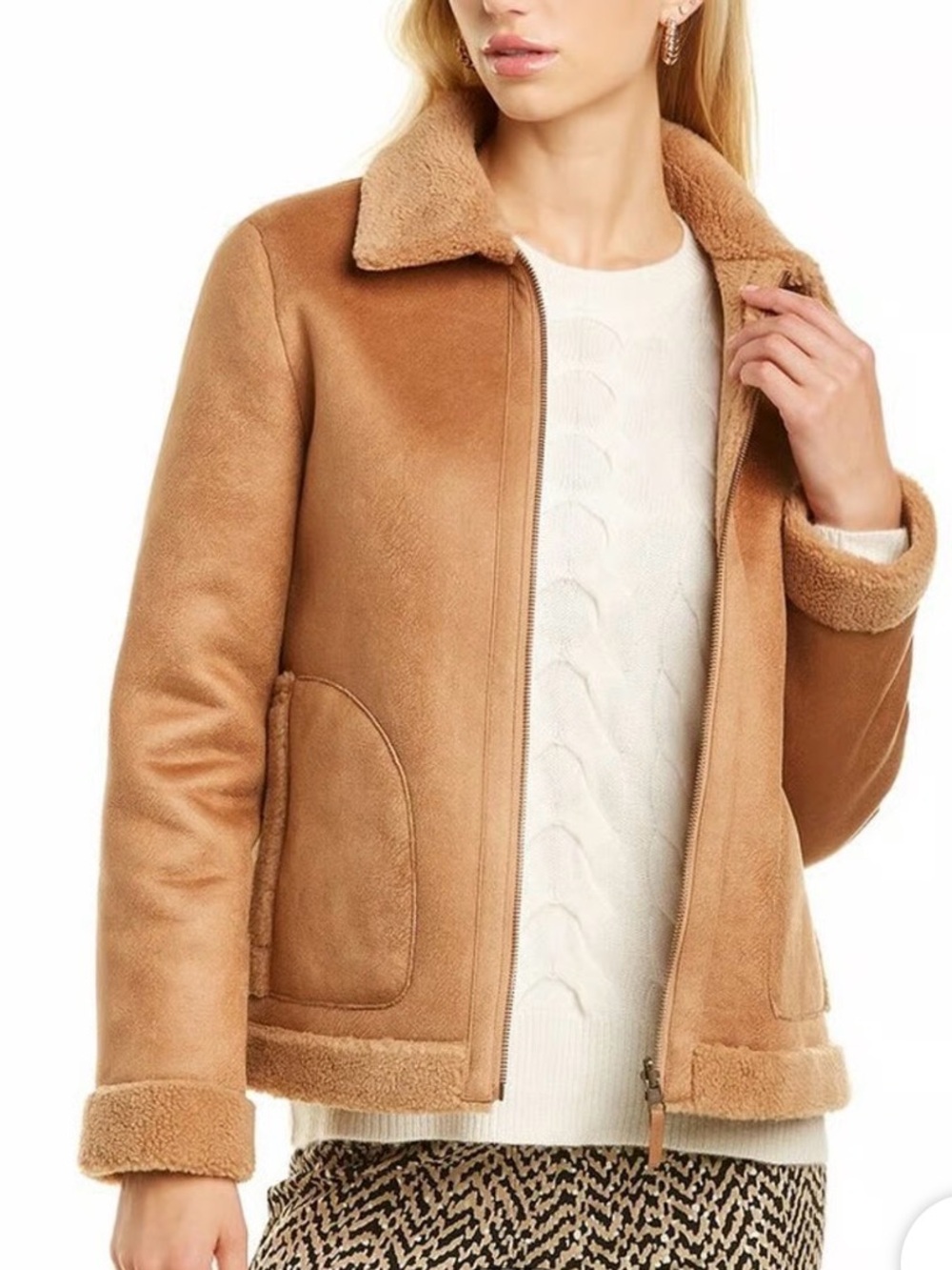 J. McLaughlin. Johnston faux suede & shearling jacket